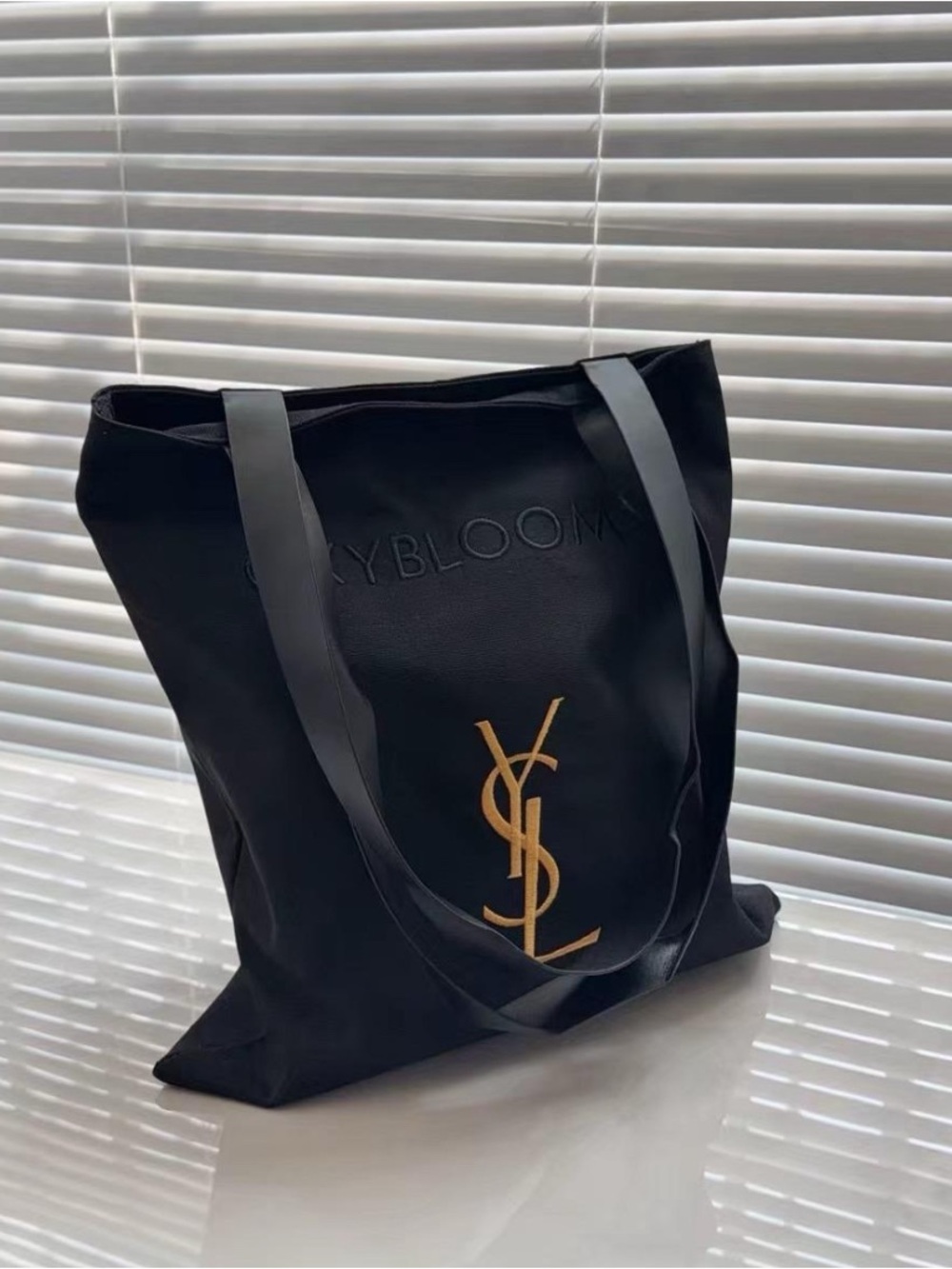 Yves Saint Laurent GWP/VIP black bag with yellow YSL monogram